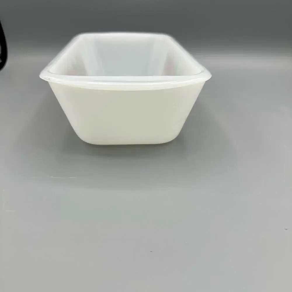 Vintage Glasbake Jeanette Milkglass Garden Vegetable Harvest Loaf Pan
